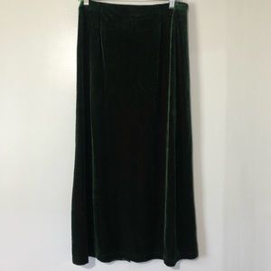 BECHAMEL Petites Green Velvet Maxi Skirt Size PL